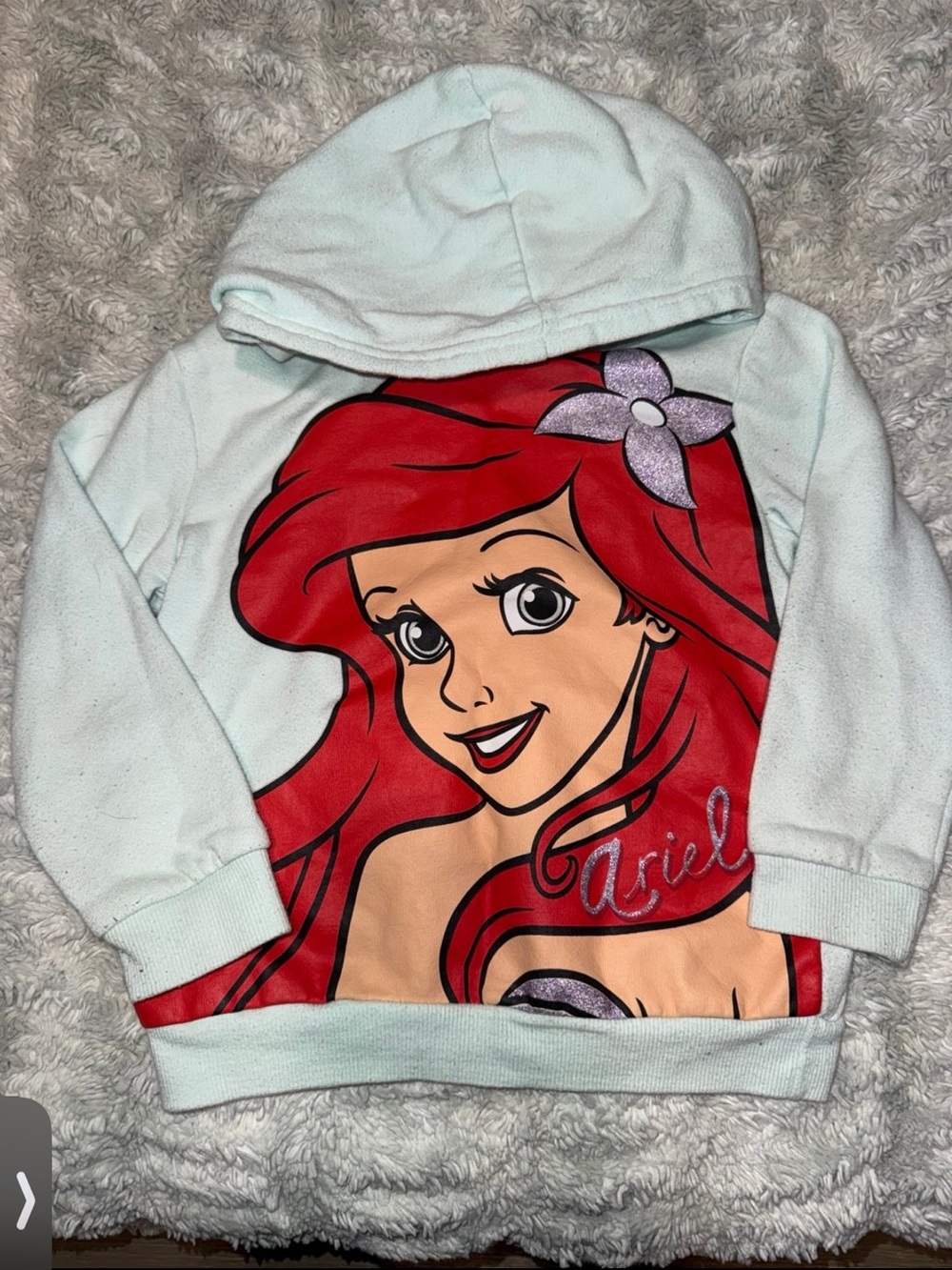 Disney Light Mint Ariel Hoodie with Red Graphic